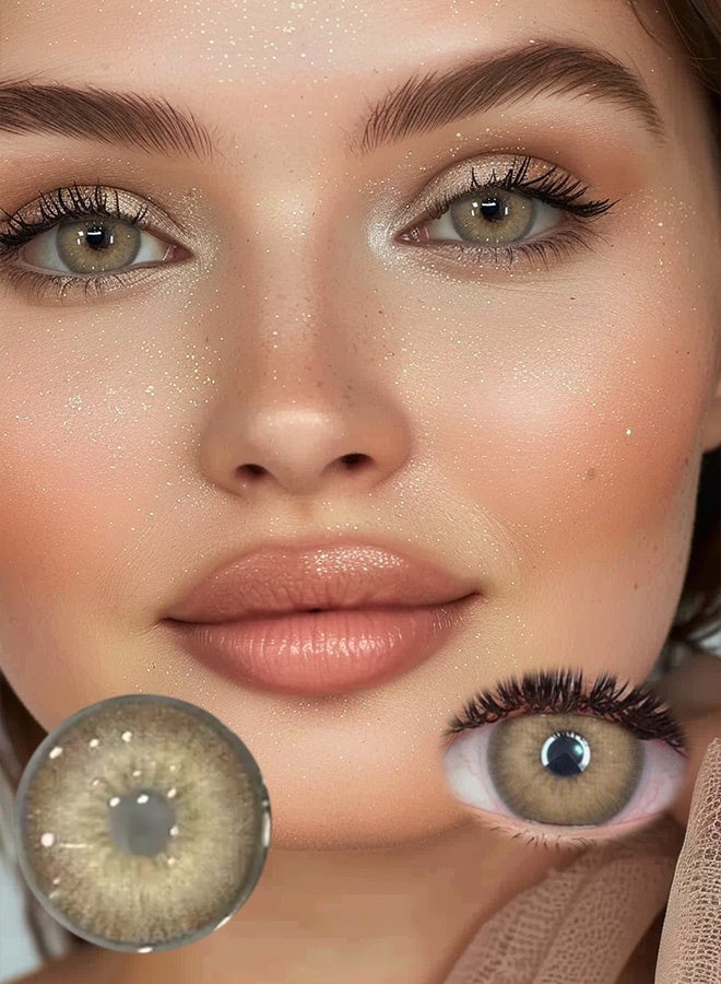 Catchu Look Contact Lenses 1 Pair Yearly  Blue Eye Lenses for Make up Brown Colored Lenses for Woman Grey Natural Contacts